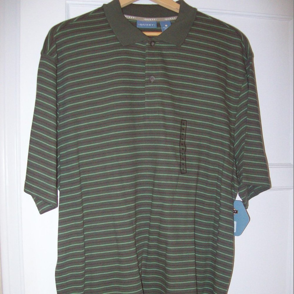 NWT Men's Size "QUEST" 100% Cotton Short Sleeve Shirt